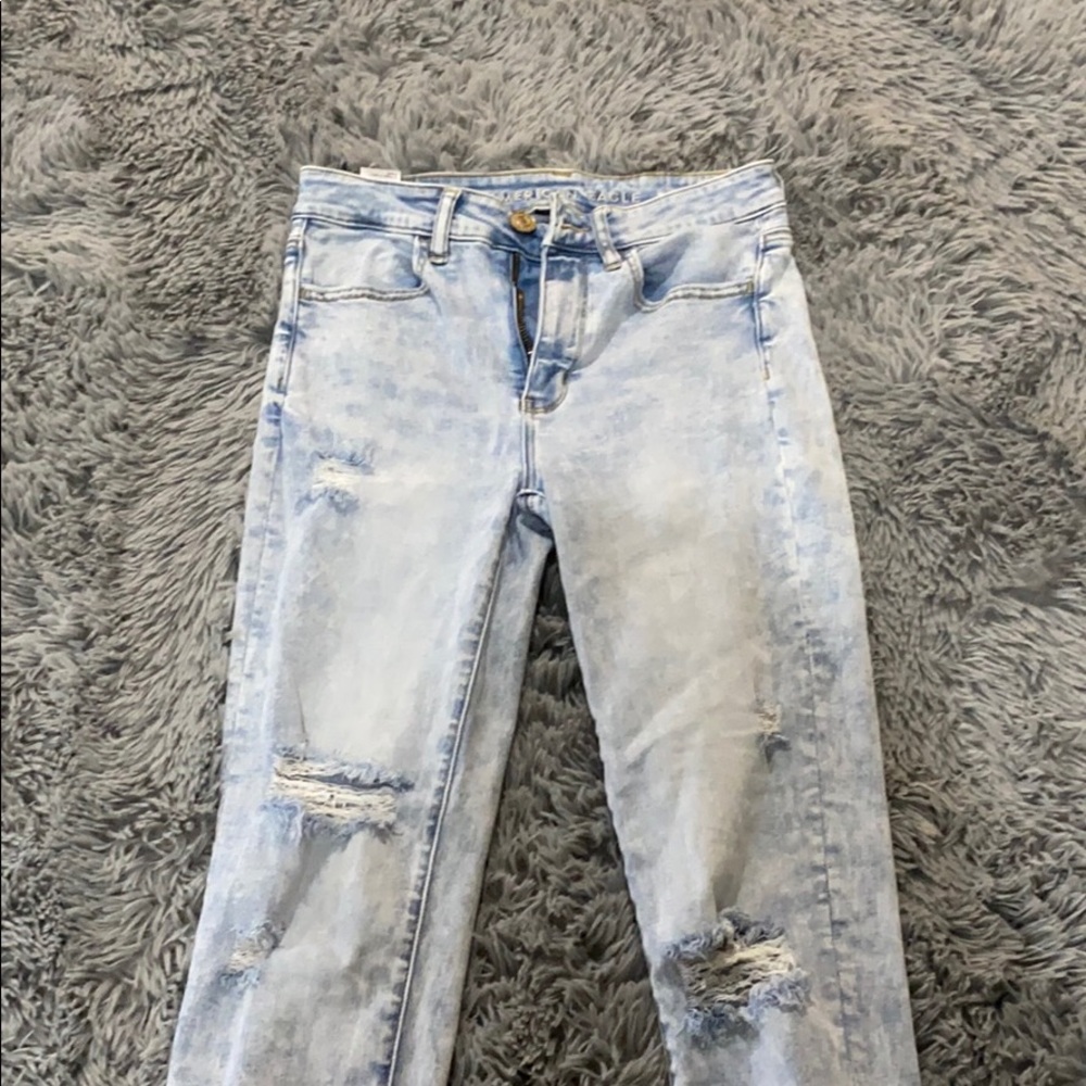 Skinny ripped jeans american eagle!